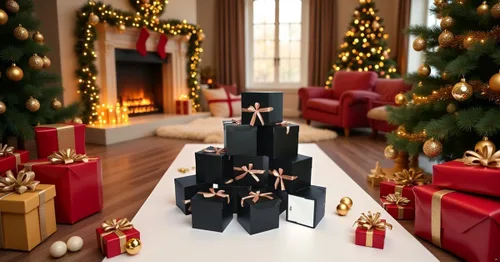 Miniatura 7 de 12 cajas de regalo de Navidad con tapas, cajas negras para cumpleaños, bodas, día de San Valentín, Navidad, aniversario (negro, 4 x 4 x 4 pulgadas)