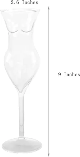 Miniatura 4 de 2 vasos de cristal transparente sexy Naked Miss con forma de cuerpo, vaso de cóctel transparente soplado a mano para cócteles, fiestas, decoración