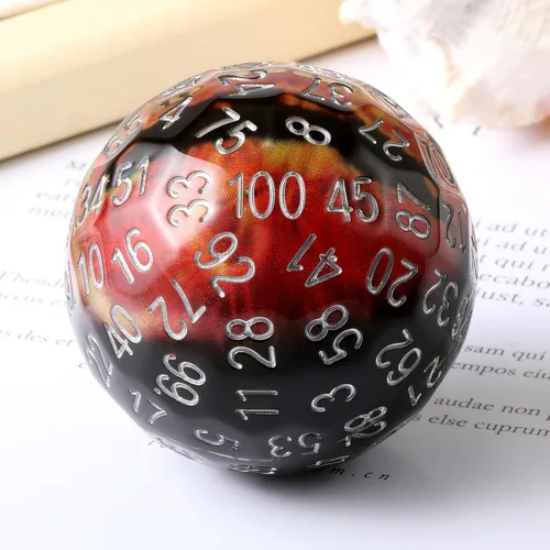 Miniatura 17 de DNDND Dado D100 con Polvo de Camaleón Rosa en el Interior con Bolsa Translúcida para D&D Dungeon and Dragons