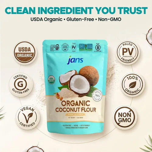Miniatura 34 de Jans Harina de yuca, 2 libras, sustituto de harina multiusos sin gluten, harina para hornear sin cereales sin OMG, apta para paleo y AIP, harina