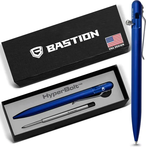 BASTION® Bolígrafo de acción de perno delgado de lujo, bolígrafo EDC de aluminio ligero con punta fina, bolígrafo profesional para la escuela y el