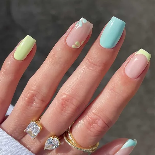 Miniatura 21 de RikView uñas postizas de punta francesa de longitud media, uñas negras adhesivas, uñas cuadradas naturales para mujeres