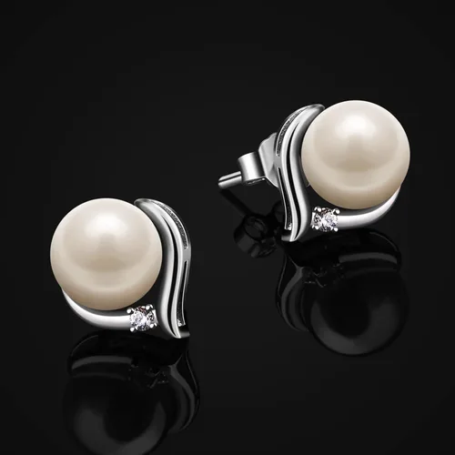 Miniatura 3 de Jewlldeen Pearl Earrings for women, 925 Sterling Silver Studs Jewelry,Gifts for Women, Wife,Mom,Girls, Her