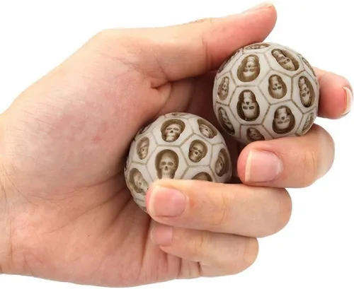 Miniatura 2 de 2 unids/set cráneo resina balonmano fitness bola masaje bola resina mano vuelta salud ejercicio alivio estrés bolas baoding