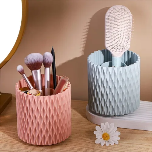 Miniatura 4 de Organizador de maquillaje, organizador de maquillaje, cubo de almacenamiento de brochas de maquillaje, caja de almacenamiento portátil para Rosa