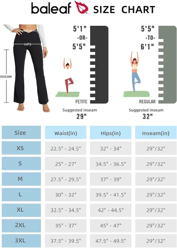 Miniatura 5 de BALEAF Leggings acampanados para mujer, pantalones de yoga cruzados a la moda, cintura alta, casuales, con bolsillos