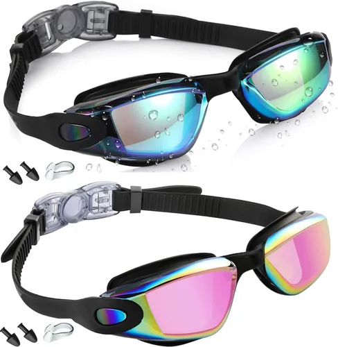 Gafas de natación profesionales, antivaho sin fugas, protección UV, visión amplia, gafas de natación para mujeres, hombres, adultos, jóvenes y niños