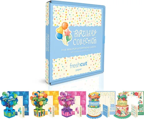 Miniatura 12 de Freshcut Paper Tarjetas desplegables, juego de 12 mini ramos de flores con tarjeta a juego, tarjetas de felicitación de flores emergentes 3D de 6