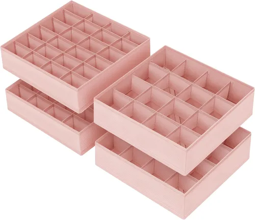 Miniatura 11 de Joyoldelf - Organizador de cajones de calcetines, divisor de ropa interior, organizador de 16 celdas, organizador de cajones de tela, cajas de 2-Gris