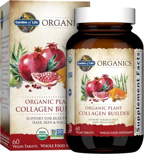 Garden of Life Generador de colágeno de planta orgánica – Vegano Colágeno mejora la salud del cabello, piel y salud uñas, 60 tabletas