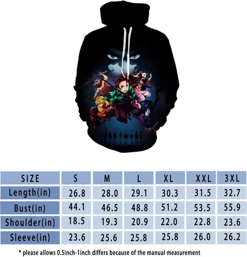 Miniatura 3 de KLHIH Unisex 3D Printed Hooded Pullover Sweatshirt for Men Women Boys Girls