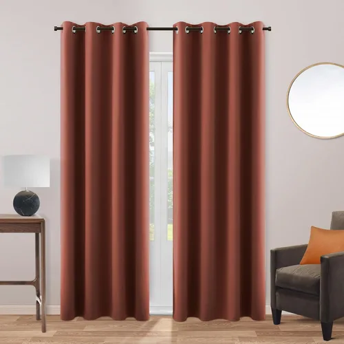 Miniatura 228 de Cortinas opacas de 72 pulgadas extra anchas para dormitorio, puerta corrediza de vidrio y patio, 2 paneles con ojales para oscurecer ventana grande