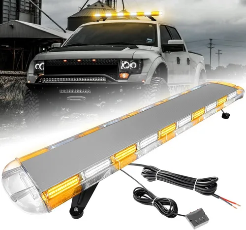 Miniatura 10 de ASPL Barra de luz estroboscópica de techo de perfil bajo de 46 pulgadas con 220 LED, baliza de advertencia de emergencia, luz intermitente