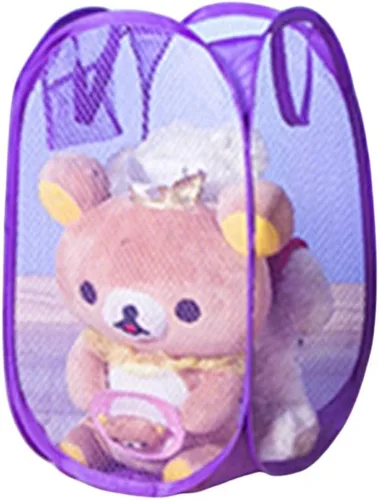 Miniatura 6 de Cesta de almacenamiento de malla rectangular pequeña plegable para ropa de bebé, organizador de armario, cubos de basura para habitación de niños