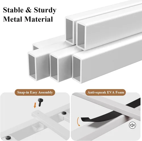 Miniatura 9 de LoVinson Base de cama individual con cabecero y estribo, marco de cama de plataforma de metal moderno para niños, soporta hasta 800 libras, no Blanco