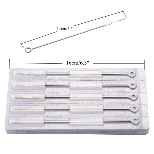 Miniatura 2 de DOWEI - Juego de agujas de tatuaje, 100 agujas desechables para tatuaje, tamaño redondo Liner 3RL 5RL 7RL 9RL Round Shader 3RS 5RS 7RS 9RS, 5M1 7M1