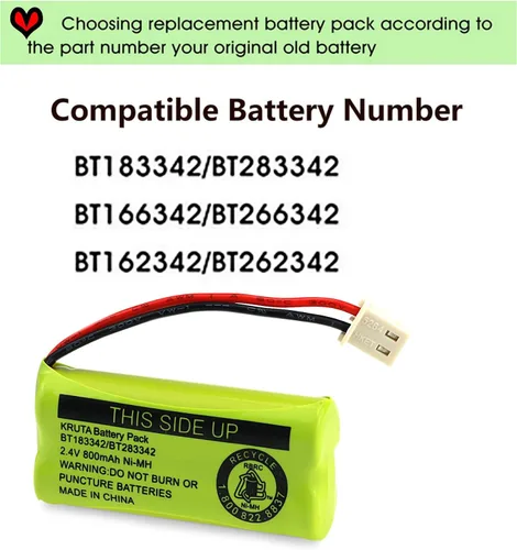 Miniatura 5 de BT183342 BT283342 BT166342 BT266342 BT162342 BT262342 Batería compatible con VTech CS6114 CS6419 CS6719 AT&T EL52300 CL80112 VTech CS6719 -2 manos