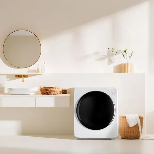 Miniatura 8 de DOGHLY Secadora de ropa eléctrica portátil de 120 V, secadora de ropa compacta de 800 W, fácil control, 1.6 pies cúbicos de carga frontal de acero