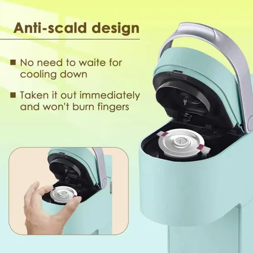 Miniatura 4 de Haetyly Paquete de 2 filtros de café reutilizables K Cups con cafetera Keurig 1.0 y 2.0, cápsulas de café reutilizables de acero inoxidable con asas