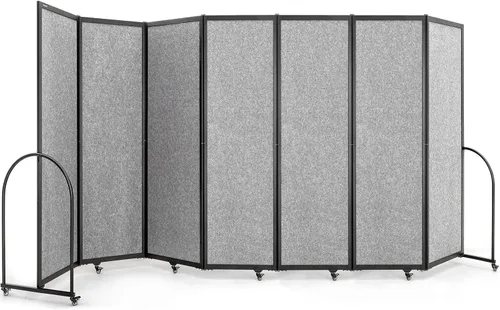 Miniatura 10 de Partición plegable de habitación, pantalla de privacidad con brazos, divisores de oficina, 10 pies 2 pulgadas de largo x 6 pies 7 pulgadas de alto