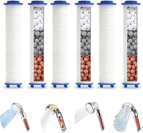 Miniatura 9 de Filtro de Cabezal de Ducha Turbo con Minerales, Cabezal de Ducha Filtrado con Gotas de Iones de Alta Presión Hidro para Agua Dura, Reduce la Piel