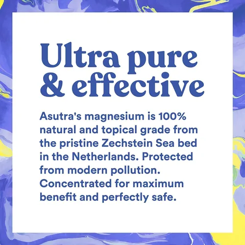 Miniatura 4 de Asutra Copos de cloruro de magnesio de lavanda para baño, fuente pura de Zechstein, copos de magnesio para remojo de baño, pies y cuerpo, 2 libras