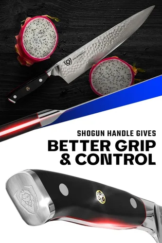 Miniatura 4 de Dalstrong Cuchillo de Chef - Hoja de 10.25 pulgadas - Serie Shogun ELITE - Damasco - Acero Super AUS-10V japonés - Mango negro G10 - Cuchillo