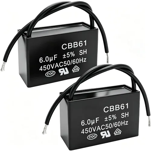 Miniatura 9 de Twidec /2 unids 450 V AC 50/60 Hz Condensadores de película de polipropileno metalizado de 2 hilos para ventilador de techo Motor Start Run 4uf