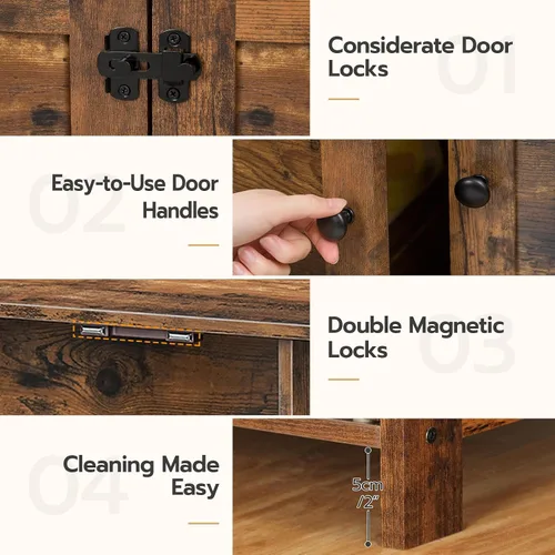 Miniatura 8 de HOOBRO Gabinete para Caja de Arena, Mueble para Caja de Arena de Gato con Divisor Removible, Mueble Grande para Caja de Arena Oculta, Casa de Madera