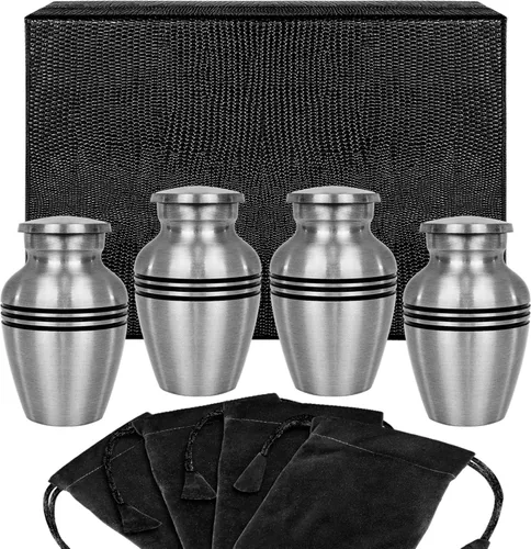 Miniatura 11 de Trupoint Memorials Urnas pequeñas para recuerdo de cenizas humanas, mini urna de cremación decorativa religiosa para hombres y mujeres adultos, Cruz
