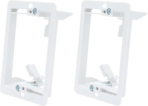 Miniatura 4 de Caja de soporte de montaje de bajo voltaje de 1 cuadrilla, placa de pared multiusos para paneles de yeso (1 paquete, blanco)