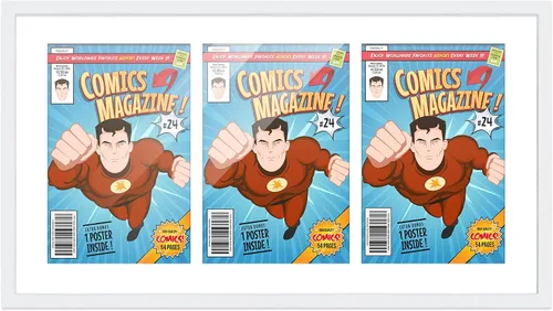 Miniatura 69 de Poster Palooza Marco de cómic con paspartú para 4 cómics de la era actual publicado después de 1985 – Marco de cómic de bronce dorado para cómics