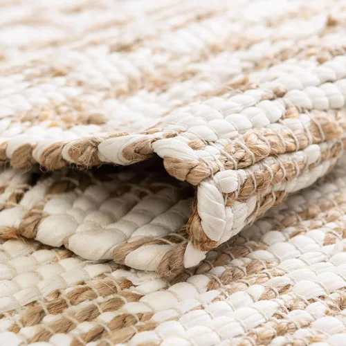 Miniatura 6 de Unique Loom Chindi Jute Collection - Alfombra de área (2 pies 2 pulgadas x 6 pies 1 pulgada, blanco/natural)
