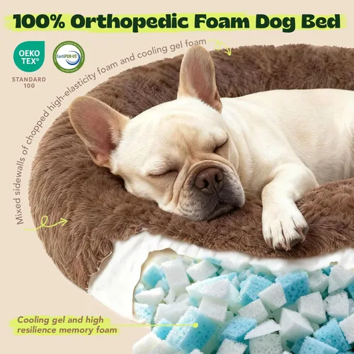 Miniatura 3 de Premium Donut Dog Bed,Dual Memory Foam Orthopedic Beds for Large Sized Dogs,Thick Cooling Gel Fluffy Calming Pet Couch with Removable Waterproof