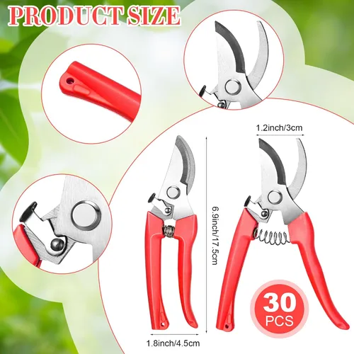 Miniatura 2 de Chumia 30 Tijeras de Podar de Flores de Jardín Tijeras de Poda Resistentes Tijeras para Plantas Cortadoras de Jardín Podadora de Mano para Árboles