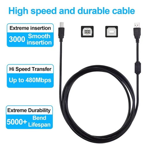 Miniatura 6 de PIXMA - Cable de impresión USB 2.0 a computadora compatible con Canon PIXMA TR7520, TR7020, TR4520, TR4527, TR8520, TR8620, MX532, MX922, MX870