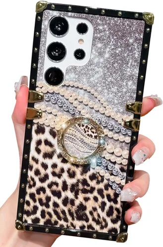 Miniatura 19 de Bonita funda compatible con Samsung Galaxy Z Flip 5/Z Flip 6 de 6.7 pulgadas, cuentas de lujo de color dorado 3D de arena movediza con soporte
