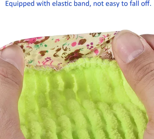 Miniatura 5 de M METERXITY 2 pares de fundas lavables de limpieza para zapatos, polvo de limpieza de suelos, pantuflas de microfibra de chenilla, para mopa de Verde
