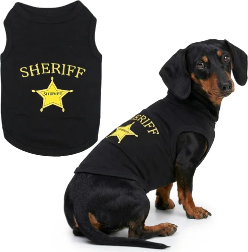 Miniatura 44 de Camiseta para Perro Parisian Pet - Camiseta Bordada FBI - 100% Algodón, Ropa Transpirable para Perros - Chaleco para Mascotas Sin Mangas - Camisas