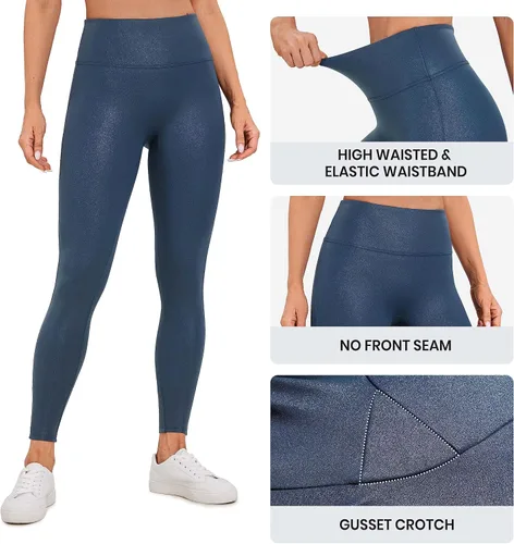 Miniatura 4 de CRZ YOGA Butterluxe - Leggings de piel sintética mate para mujer, 26.5 pulgadas, sin costuras frontales, cintura alta, elásticos, pantalones de piel