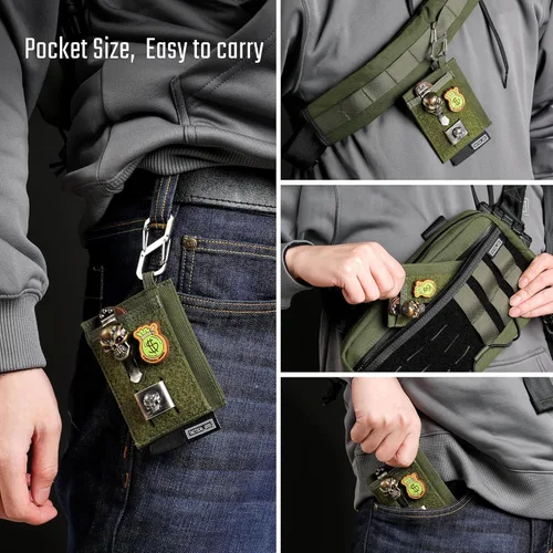 Miniatura 4 de TACTICAL GEEK EXT5 EDC - Bolsa de almacenamiento delgada, elegante y ligera, organizador de tarjetas con tela de nailon, bolsillo para tarjetas