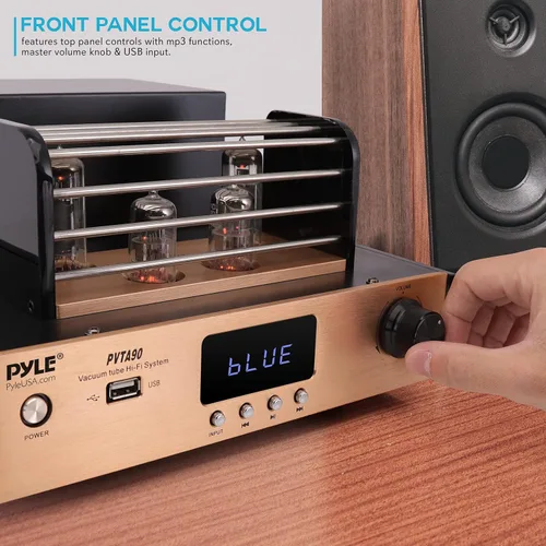 Miniatura 4 de Pyle Amplificador de Tubo Bluetooth Receptor Estéreo - Amplificador de Potencia Estéreo de Audio para el Hogar de 1000W Receptor Amplificador
