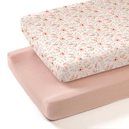 Miniatura 14 de lulumoon Funda para cambiador de pañales de bebé: Funda de almohadilla de muselina para cambiador de pañales - Fundas de cambiador para niñas y niños