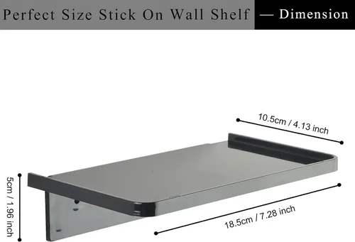 Miniatura 2 de JDYOOMI Estantes Flotantes de Pared de Acrílico - Pequeño Soporte Adhesivo para Teléfono Montado en la Pared, Organizador de Toallitas, Estante