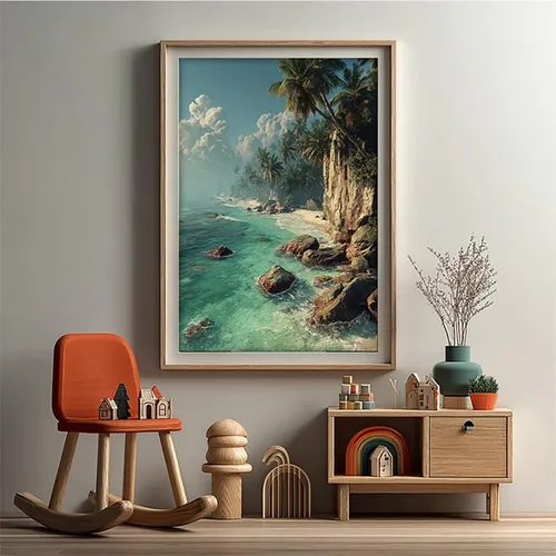 Miniatura 2 de Beach Diamond Art Kits for Adults, Tree 5D DIY Diamond Painting, 5D Full Drill Dimond Art Paintings Accessories Kit, DIY Gem Crafts for Adults