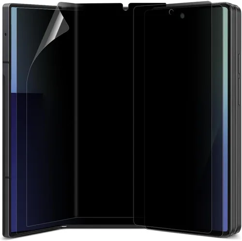 Miniatura 10 de [Paquete de 2+2] Protector de pantalla anti-espía para Samsung Galaxy Z Fold 3, 2 piezas en el interior + 2 piezas frontal flexible EPU película
