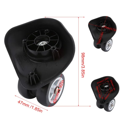 Miniatura 3 de Rueda de maleta, ruedas de equipaje de viaje para kits de equipaje, ruedas de repuesto para maleta, ruedas de repuesto, soporte doble, flexible