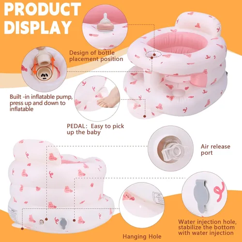 Miniatura 2 de Asiento inflable para bebés de 3 meses en adelante, asiento inflable de apoyo para bebé para sentarse, silla de piso para bebé/niño pequeño