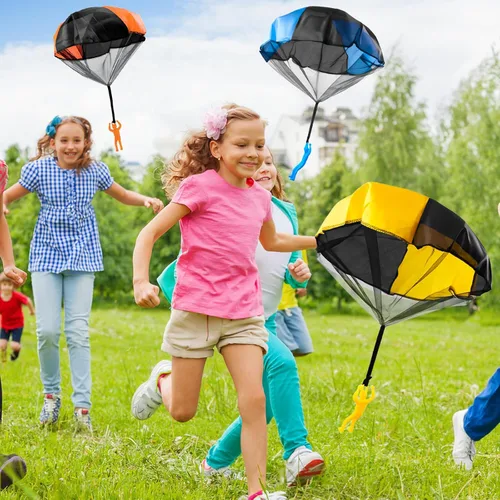 Miniatura 7 de OJYUDD Paquete de 10 paracaídas para niños, figuras sin enredos, paracaídas, juguetes voladores para niños y niñas, para interiores y exteriores