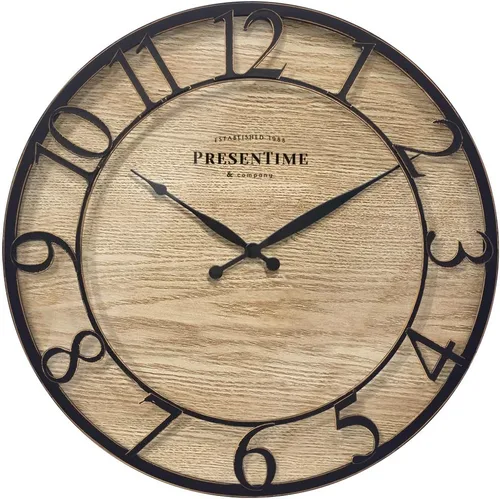 Miniatura 19 de Presentime & Co - Reloj de pared de la serie Farmhouse de 21 pulgadas, estilo Shiplap, número arábigo 3D elevado, acabado galvanizado. Decoración